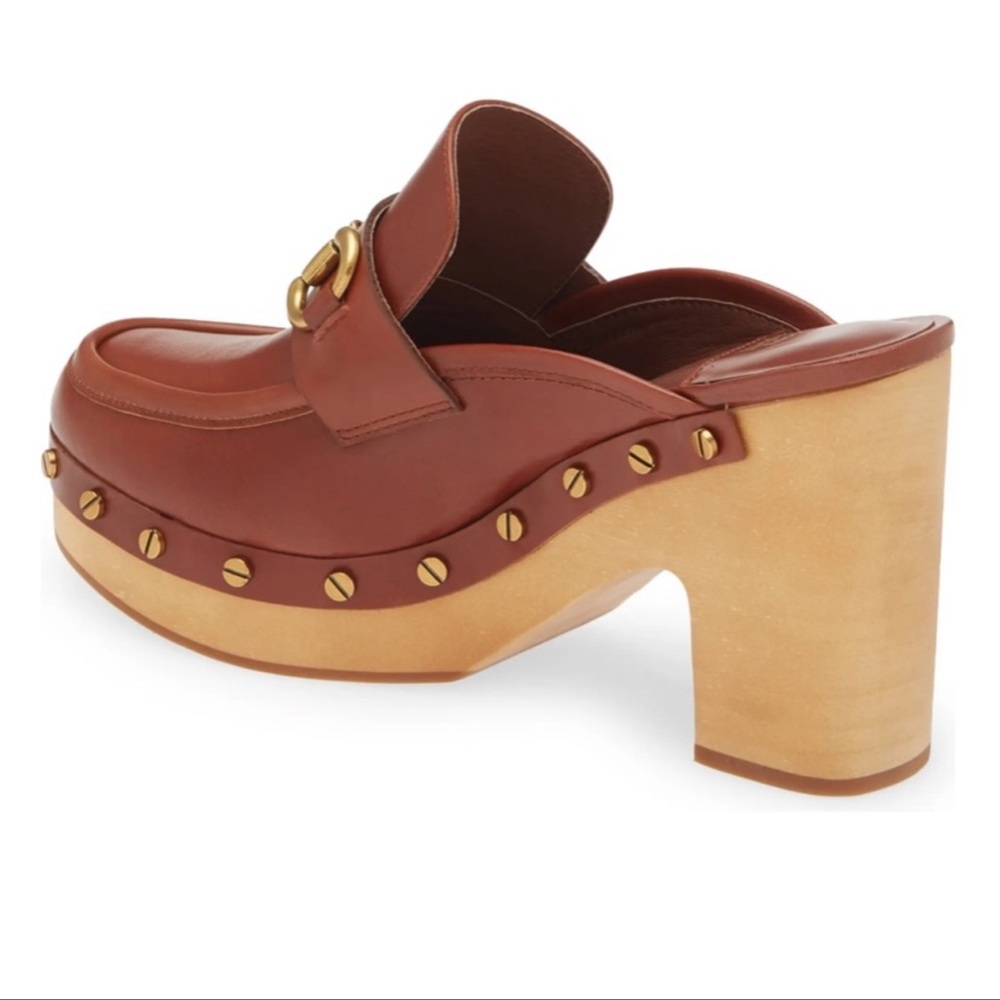 Jeffrey Campbell Brown Leather Studded Clog Mules - Picture 2 of 7